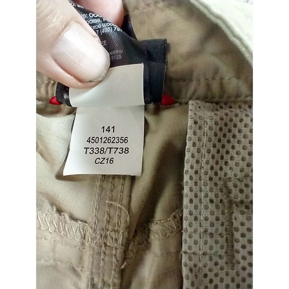 The North Face Mens Horizon Cargo Shorts Tan Khaki Nylon Hiking Outdoor Size 36